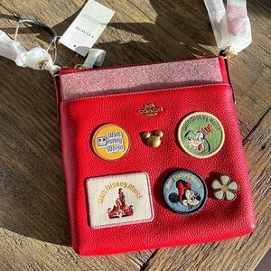 COACH x DISNEY KITT RED LEATHER CROSSBODY WITH PATCHES - NEW WITH TAGS! ❤️❤️❤️✨